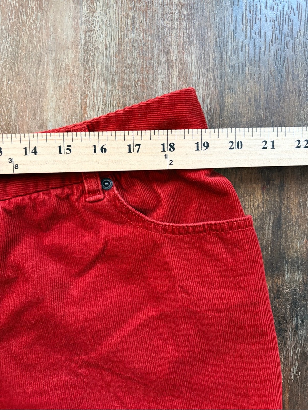 Merona Women’s Burnt Orange Corduroy Bootcut Mid Rise 28” Sz 16 Retro - Picture 7 of 8